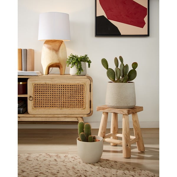 Dviejų šviesiai pilkų betoninių vazonų rinkinys Kave Home Lux-image-1