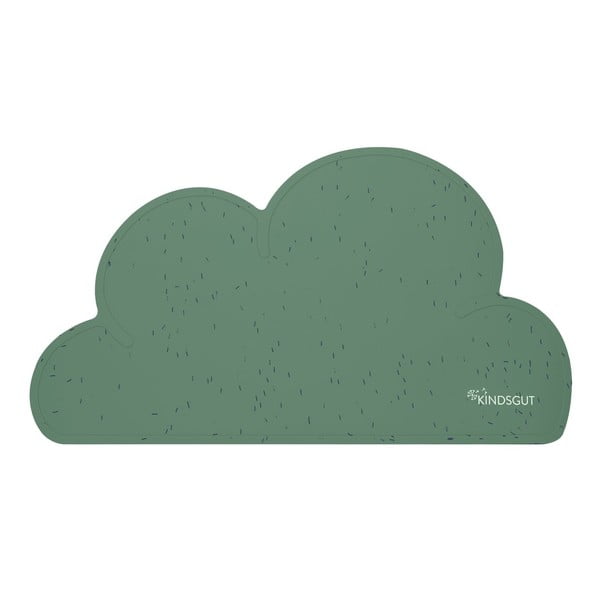 Tamsiai žalias silikoninis padėkliukas Kindsgut Cloud, 49 x 27 cm