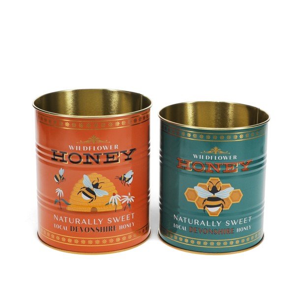 Dekoratyvinės iš skardos daiktadėžės 2 vnt. ø 11x13 cm Honey – Rex London