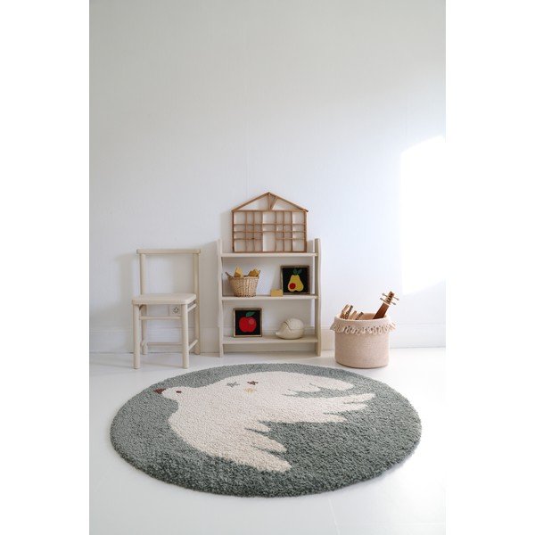 Vaikiškas kilimas šviesiai žalios spalvos ø120 cm Bohemian Bird Aqua – Nattiot-image-4