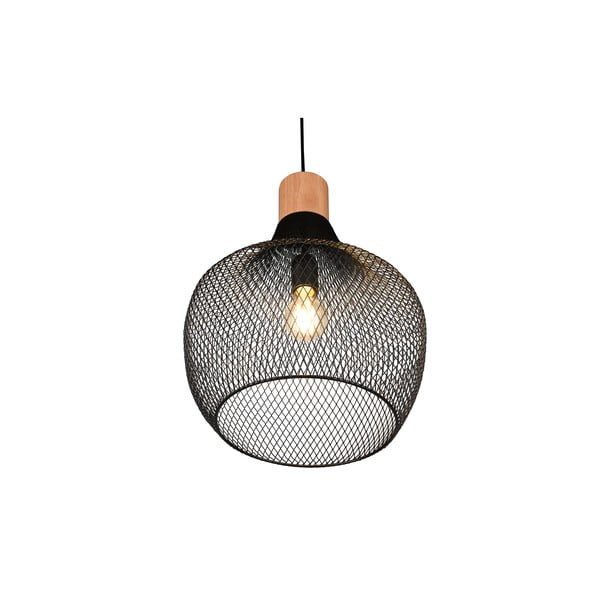 Kabantis šviestuvas juodos spalvos ø 33 cm su metaliniu gaubtu Valeria – Reality-image-4