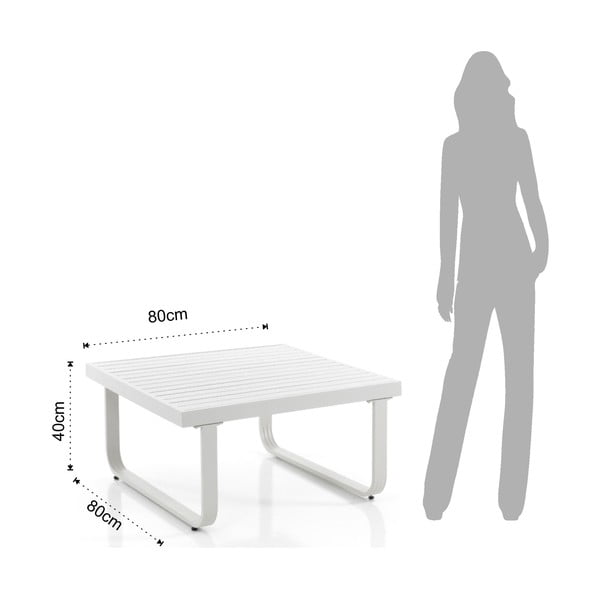 Iš aliuminio kavos staliukas baltos spalvos 80x80 cm Ischia – Tomasucci-image-1