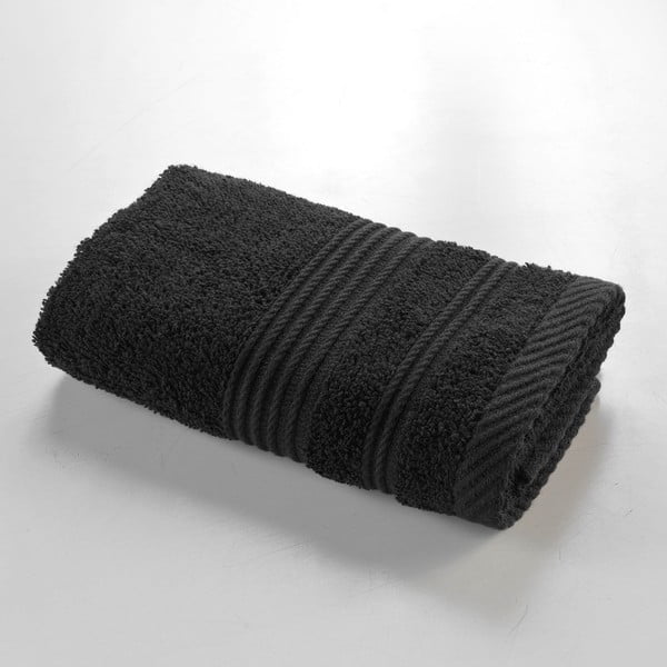 Juodos spalvos iš frote audinio iš medvilnės rankšluostis 30x50 cm Tendresse – douceur d'intérieur