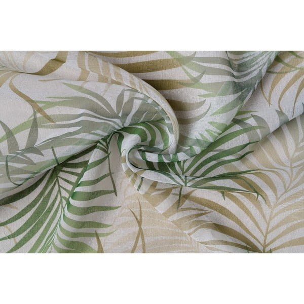 Permatoma užuolaida žalios spalvos/smėlio spalvos 300x260 cm Palmas – Mendola Fabrics-image-3