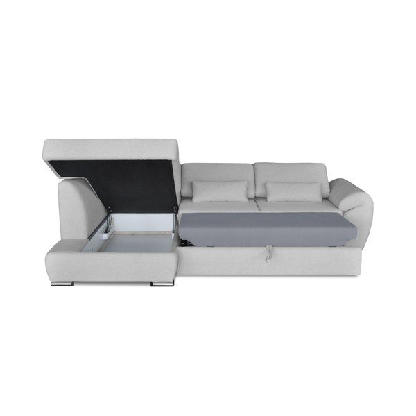 Šviesiai pilka kampinė sofa-lova "Windsor & Co. Sofos Epsilon, kairysis kampas-image-4