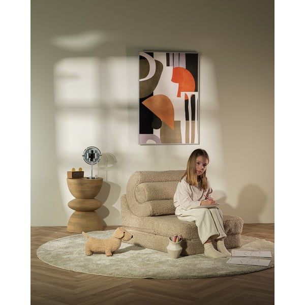 Šviesiai rudos spalvos iš boucle vaikiškas krėslas Flipster – Wigiwama-image-3