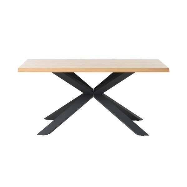 Valgomojo stalas natūralios spalvos su ąžuolo dekoro stalviršiu 90x160 cm Arno – Unique Furniture