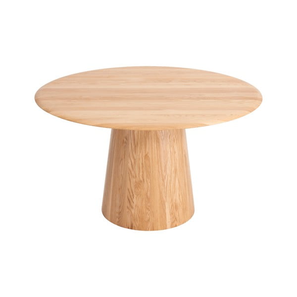 Apvalios formos valgomojo stalas iš ąžuolo masyvo natūralios spalvos ø 126 cm Mushroom – Gazzda