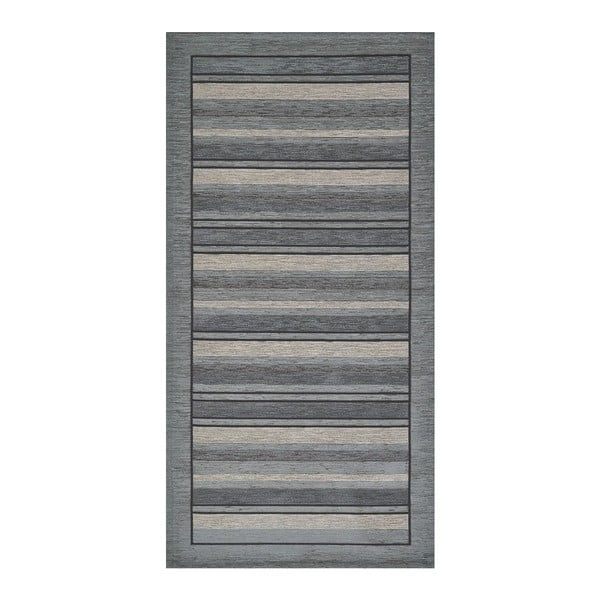 Veliūrinis pilkas kilimas Floorita Velour Grigio, 55 x 240 cm