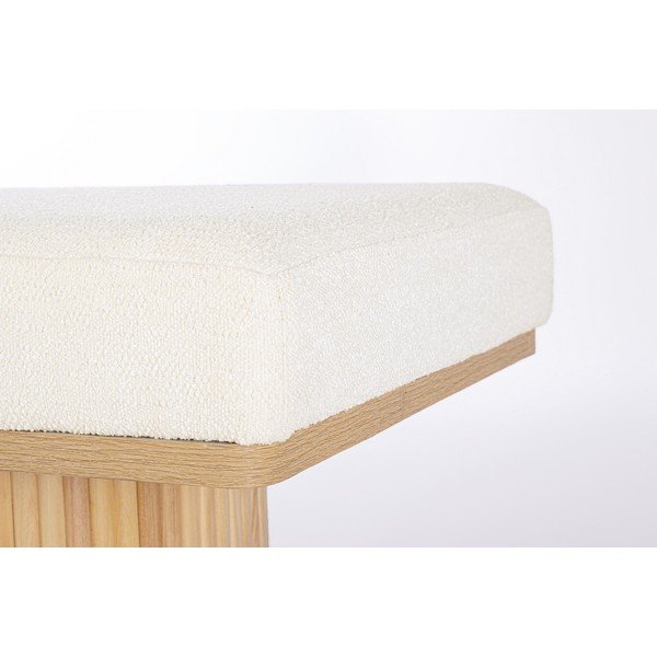 Kreminės spalvos paminkštinto audinio suolas iš boucle Floriana – Bizzotto-image-4