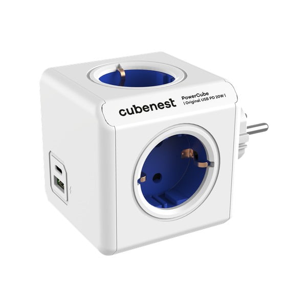 Kištukinis lizdas 12 cm PowerCube Original USB Schuko – Cubenest