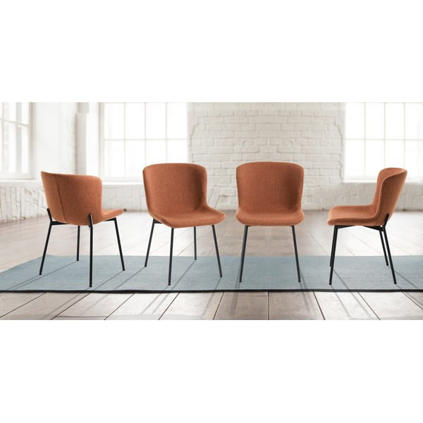 Oranžinės spalvos valgomojo kėdės 2 vnt. Snug – Tomasucci-image-2