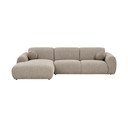 Pilkai smėlinės spalvos kampinė sofa (su kairiuoju kampu/su gultu) Clyde – House Nordic