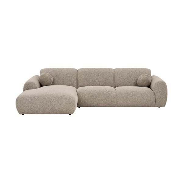 Pilkai smėlinės spalvos kampinė sofa (su kairiuoju kampu/su gultu) Clyde – House Nordic