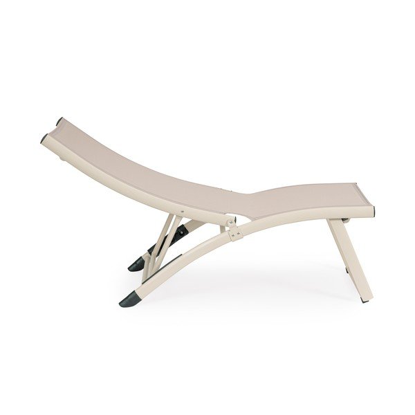 Smėlio spalvos metalinis sodo šezlongas Taylor – Bizzotto-image-3
