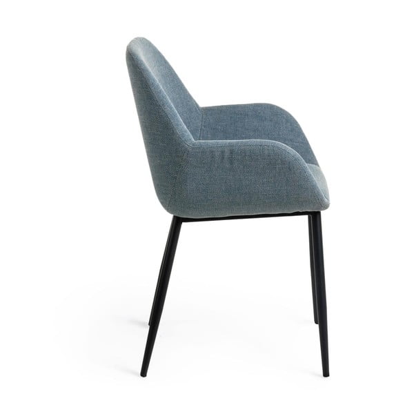 Mėlynos spalvos iš audinio valgomojo kėdė Konna – Kave Home-image-4