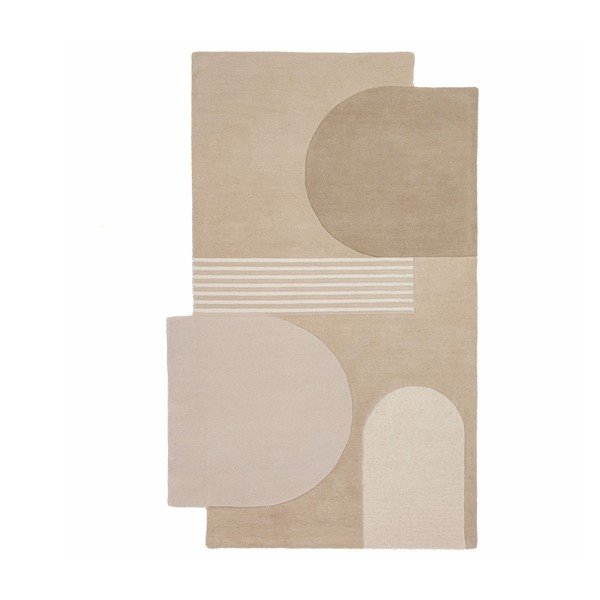 Rankų darbo natūralios spalvos iš vilnos kilimas 150x240 cm Lozenge – Flair Rugs