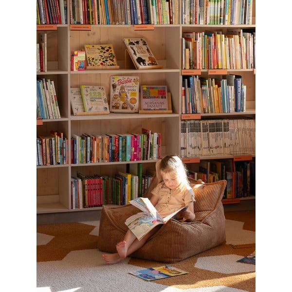 Rudos spalvos iš kordinio velveto vaikiškas sėdmaišis Chair – Wigiwama-image-1