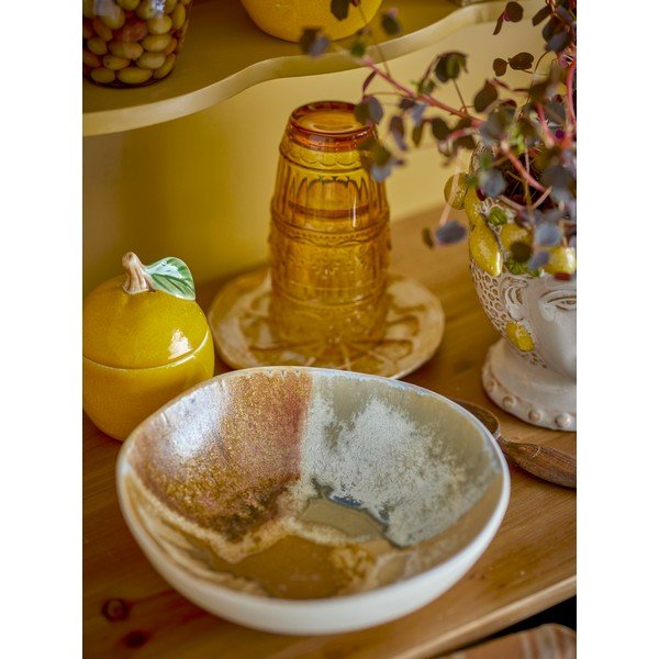 Kreminės spalvos iš akmens masės maži dubenys 4 vnt. 625 ml Lacey – Bloomingville-image-1