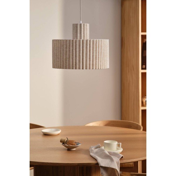 Smėlio spalvos iš lino kabantis šviestuvas ø 40 cm Alina – Jotex-image-2