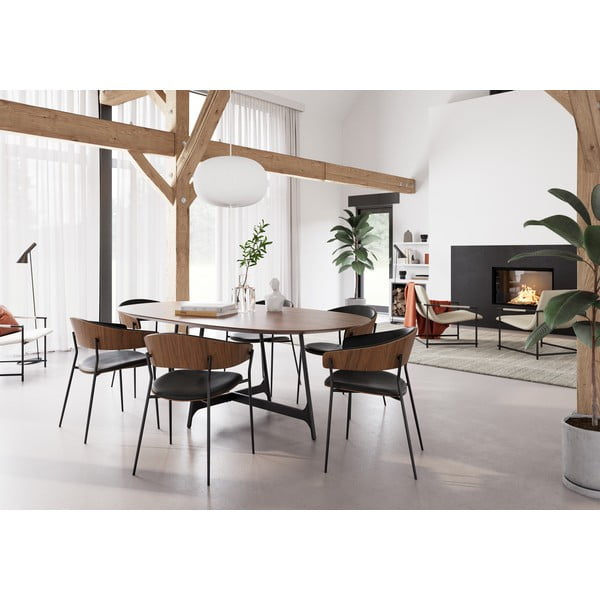 Matinės juodos spalvos valgomojo kėdė su porankiais Crib – DAN-FORM Denmark-image-1