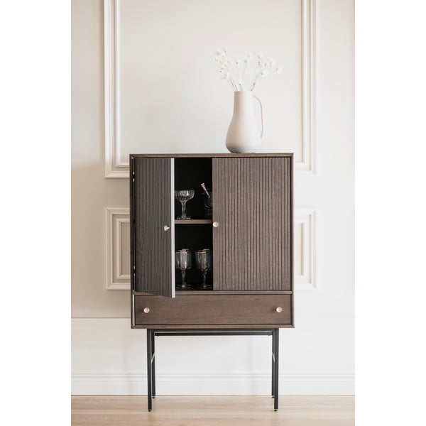 Ruda komoda iš ąžuolo medienos Rowico Clearbrook, plotis 79 cm-image-4