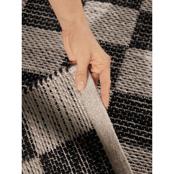 Apverčiamas/rankų darbo juodos spalvos/kreminės spalvos iš džiuto mišinio kilimas 80x300 cm Rex – Hanse Home-image-3