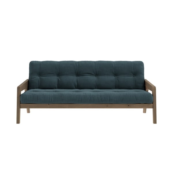Mėlyna velvetinė sofa lova 204 cm Grab - Karup Design
