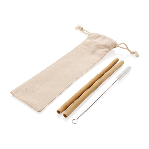 2 bambukinių šiaudelių rinkinys su valymo šepetėliu ir pakuote XD kolekcija
