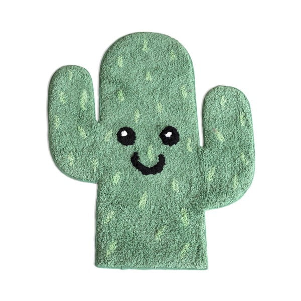 Žalias medvilninis vonios kilimėlis Mr. Fox Happy Cactus, 55 x 62 cm