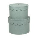 Žalsvai mėlynos spalvos iš kartono daiktadėžės su dangčiu 2 vnt. ø 26x17,5 cm Wilma Canvas Paper Laminate – Bigso