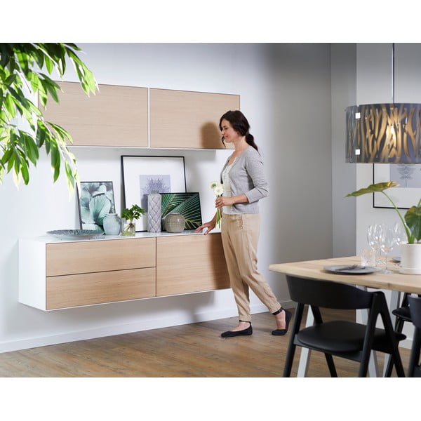 2 žemų ąžuolo dekoro komodų komplektas 180x46 cm Edge by Hammel - Hammel Furniture-image-1