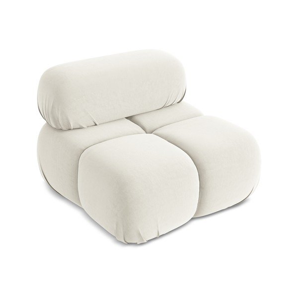 Baltos spalvos iš velveto modulinė sofos dalis Lokua – Makamii-image-3