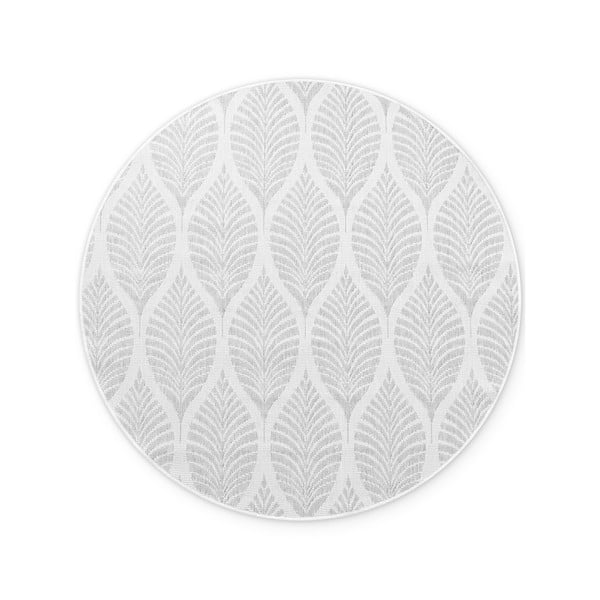 Pilkos spalvos/dramblio kaulo spalvos apvalios formos lauko ir vidaus kilimas ø 160 cm Duet Liora – NORTHRUGS