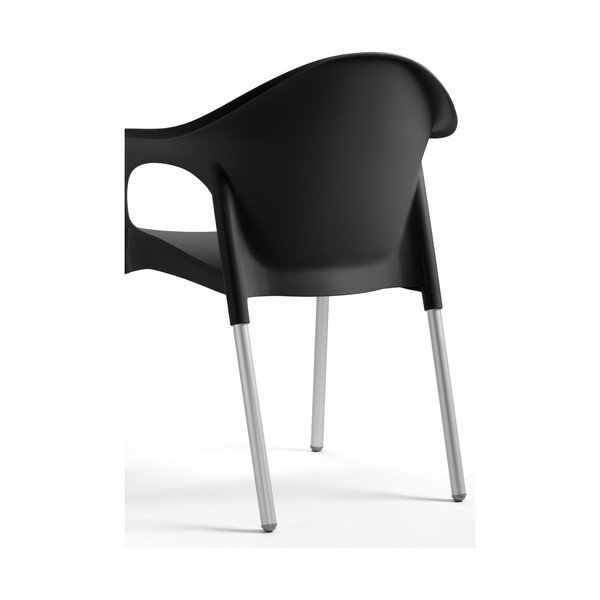 Juoda plastikinė sodo kėdė Lisa - Rojaplast-image-1