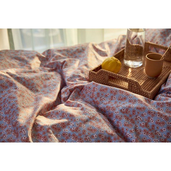 Dvigulė/itin ilga patalynė šviesiai mėlynos spalvos/rožinės spalvos iš satino medvilnės 200x220 cm Pleasantly – JUNA-image-4