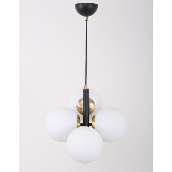 Kabantis šviestuvas baltos spalvos/juodos spalvos ø 15 cm su stiklo gaubtu Forte – Squid Lighting-image-2