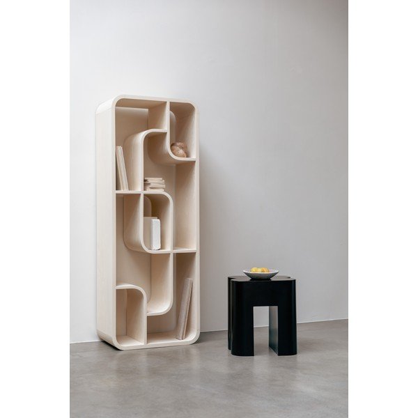 Kreminės spalvos iš ąžuolo masyvo knygų spinta  60x160x35 cm Seven – Zuiver-image-1