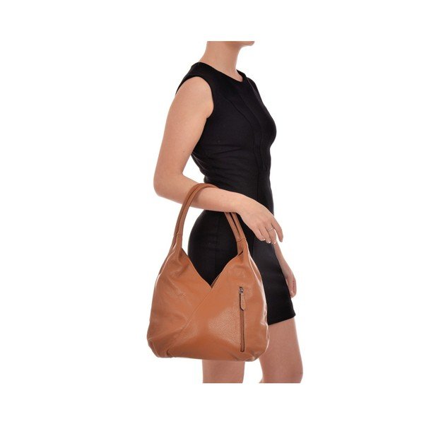 Konjako rudos spalvos odinė rankinė Roberta M Rosella-image-4