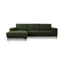 Žalios spalvos kampinė sofa iš šenilinio audinio (su kairiuoju kampu/su gultu) Copenhagen – Scandic