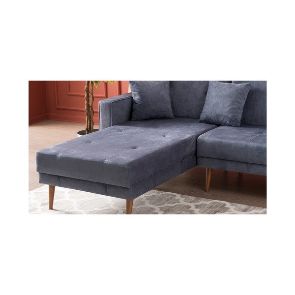 Mėlynai pilka sofa lova Dublinas, kairysis kampas-image-2