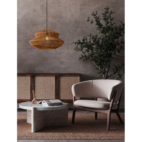 Natūralios spalvos iš virvės kabantis šviestuvas ø 50 cm Nua – Nova Luce-image-2