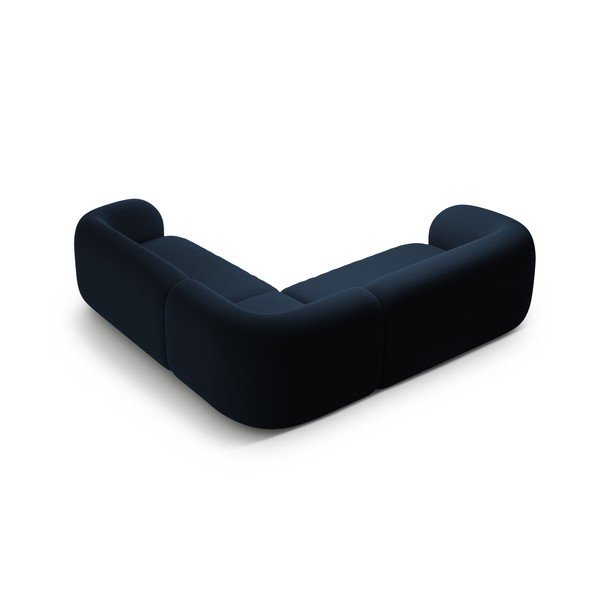 Mėlynos spalvos kampinė sofa iš velveto Kate – Micadoni -image-2