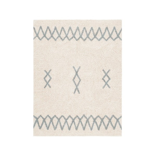 Skalbiamas/rankų darbo iš medvilnės kilimas mėlynos spalvos/kreminės spalvos 170x240 cm Atlas Natural – Lorena Canals