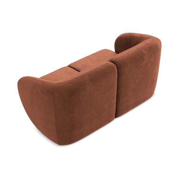 Terakotos spalvos sofa iš šenilinio audinio 174 cm Lani – Makamii-image-3