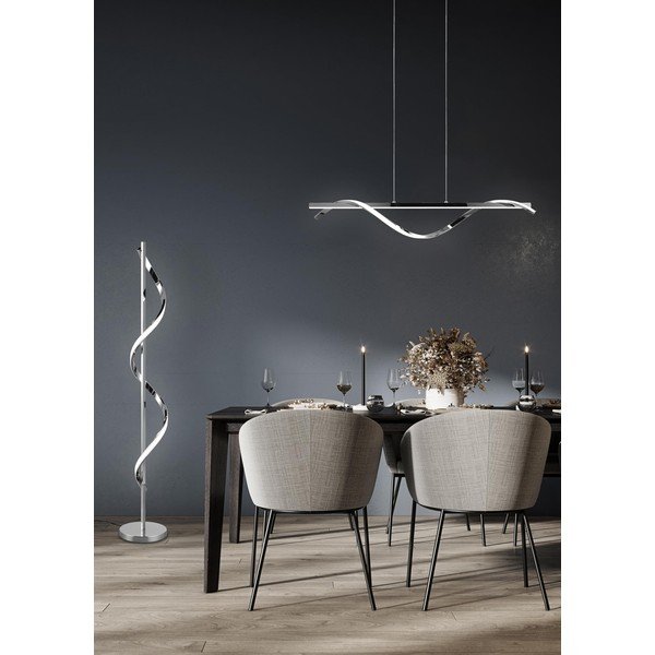 Pastatomas šviestuvas blizgios sidabrinės spalvos LED su pritemdymo funkcija (aukštis 120 cm) Isabel – Reality-image-1