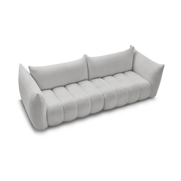 Šviesiai pilkos spalvos sofa iš boucle 286 cm Azra – Bobochic Paris-image-3