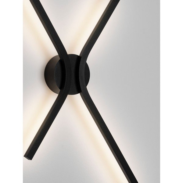 Matinės juodos spalvos iš aliuminio sieninė lempa LED su pritemdymo funkcija Akro – Nova Luce-image-2