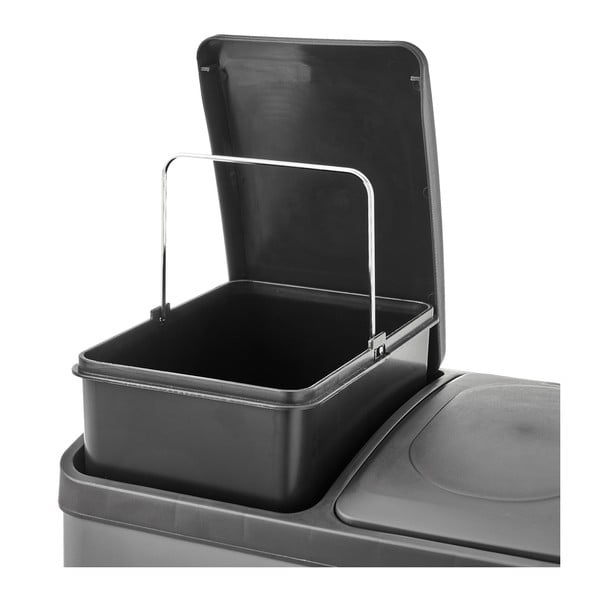 Iš nerūdijančio plieno šiukšliadėžė rūšiavimui/su pedalu 30 l – Casa Selección-image-4