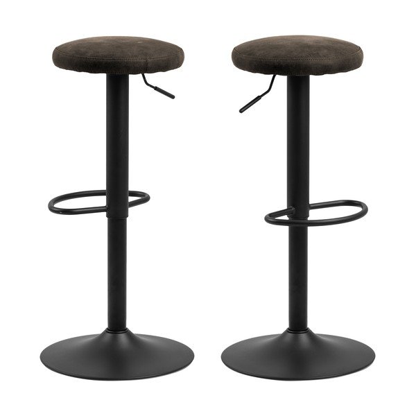 Pilkos spalvos iš audinio baro taburetė reguliuojamo aukščio (sėdynės aukštis 62 cm) Finch – Actona-image-4